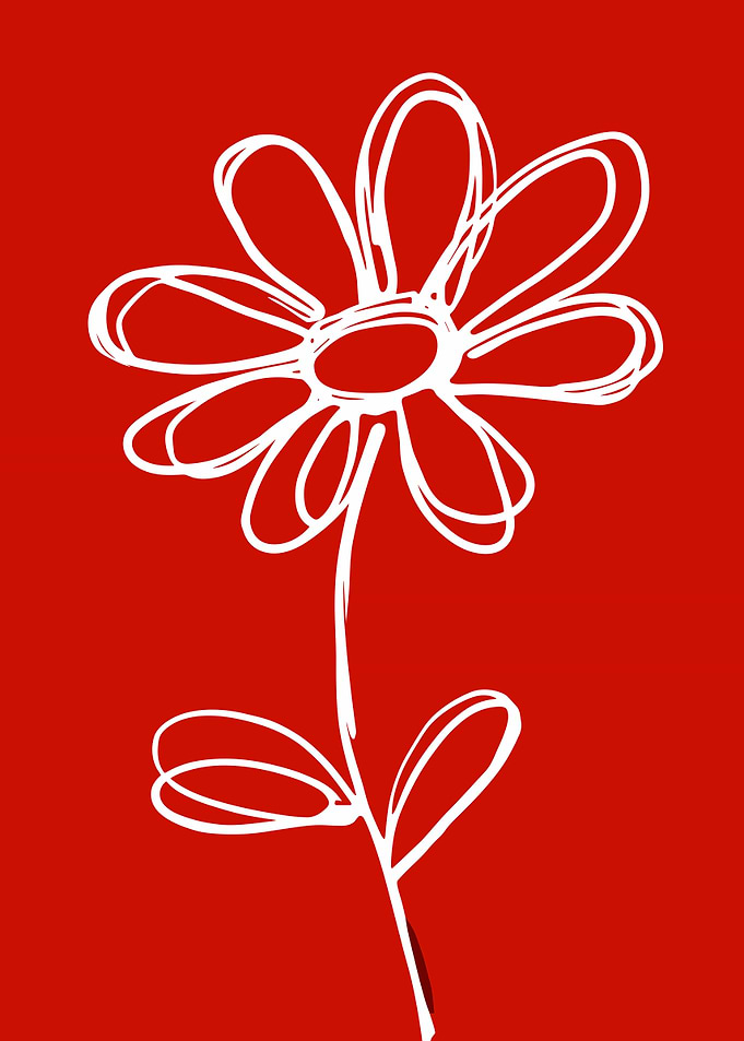 White Flower Minimal Art