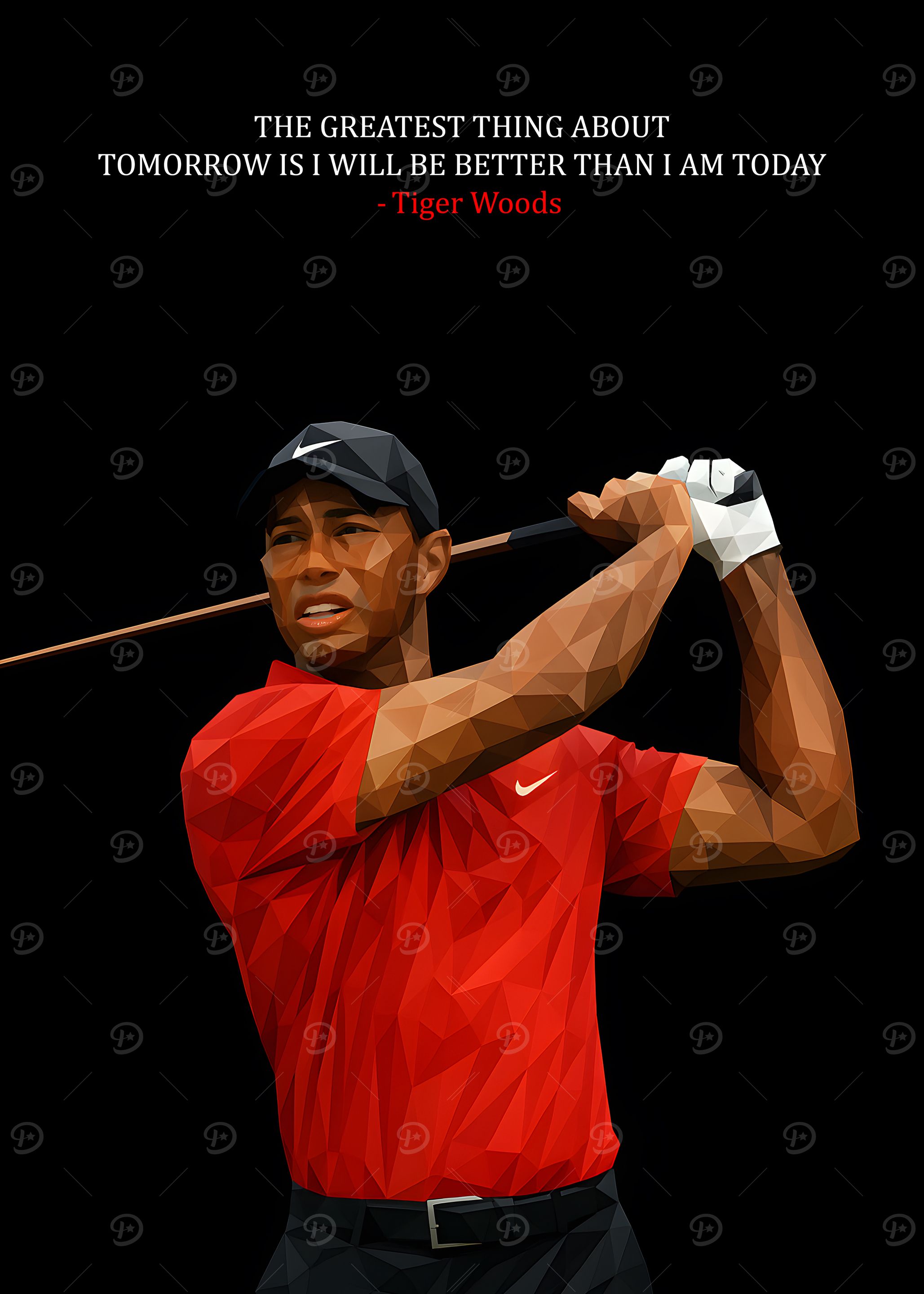 Tiger Woods Quote Geometric