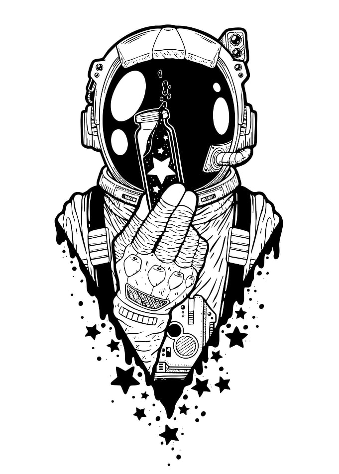Astronaut Holding Jar of Stars
