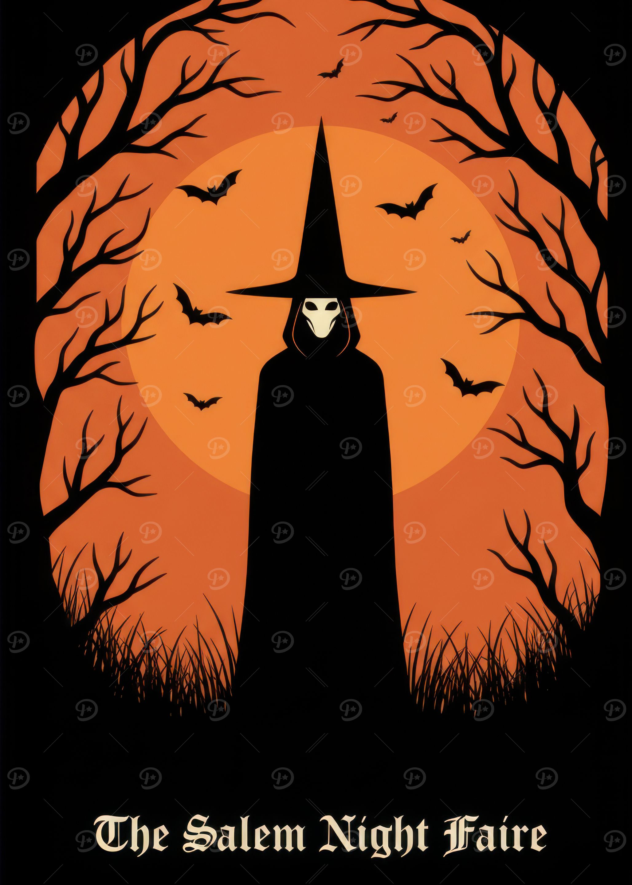Salem Night Faire Halloween Illustration