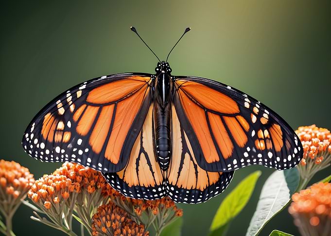 Monarch Butterfly on Orange Flowers