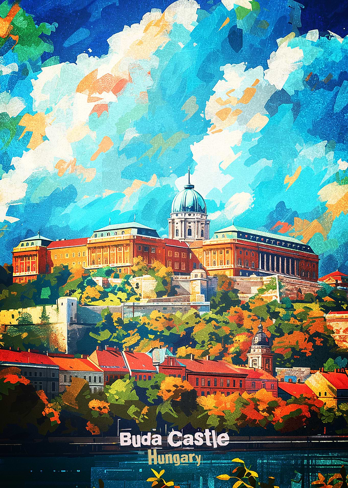 Buda Castle Hungary Artistic Poster