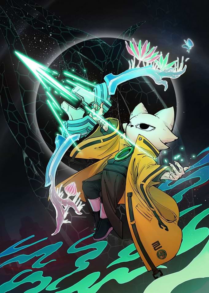 Cat Archer in Futuristic Fantasy World