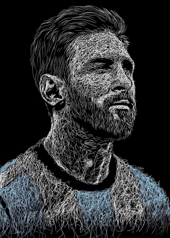 Lionel Messi Scribble Portrait