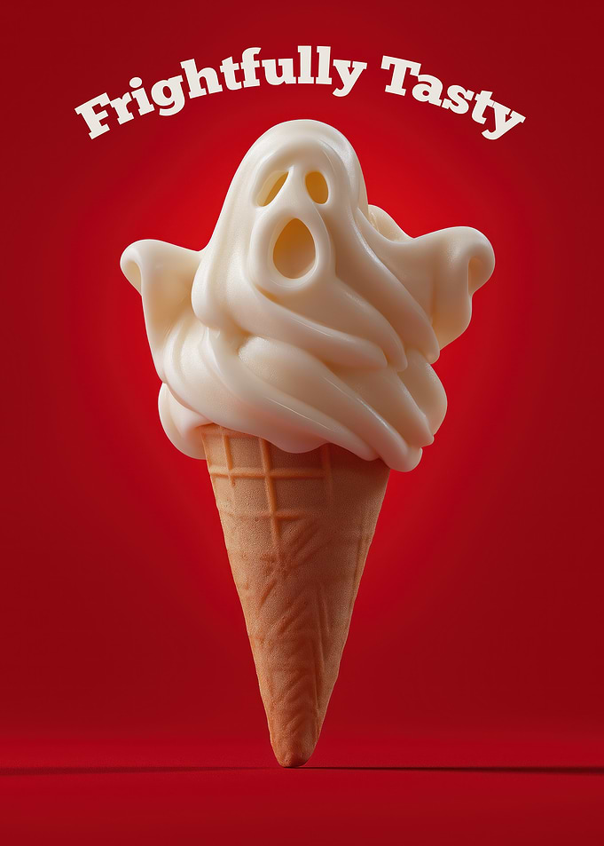 Frightfully Tasty Ghost Ice Cream Cone
