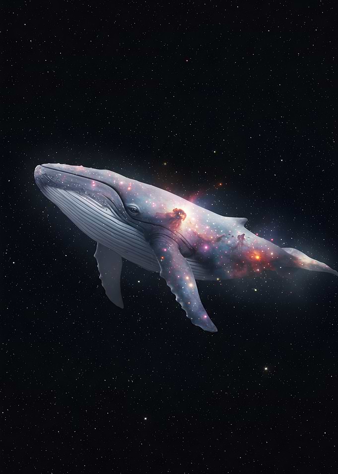 Cosmic Whale in Starry Space