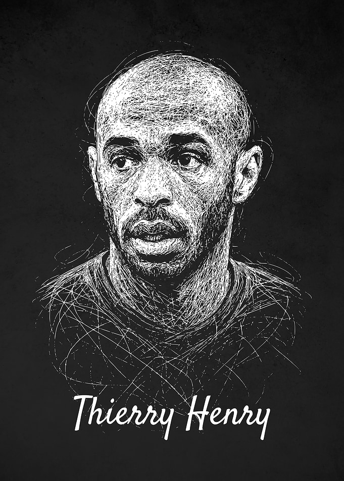 Thierry Henry Portrait Scribble Art