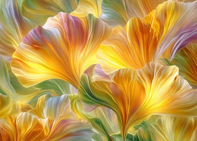 Abstract Floral Art with Yellow Petals