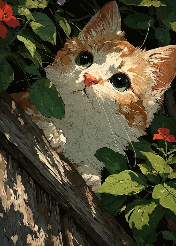 Orange Tabby Cat in Garden