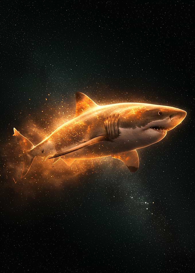 Fiery Shark in Space