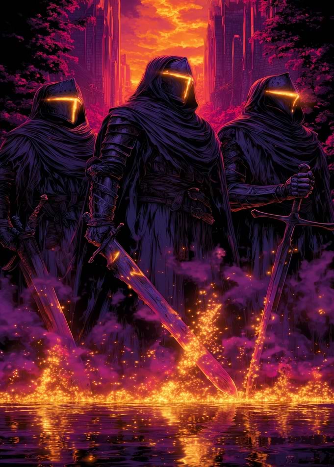 Dark Knights with Glowing Eyes