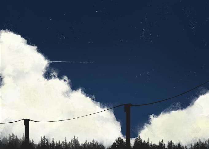 \Sky with Clouds and Trees