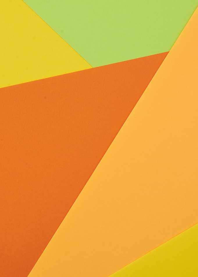 Geometric Paper Art: Orange, Yellow, Green
