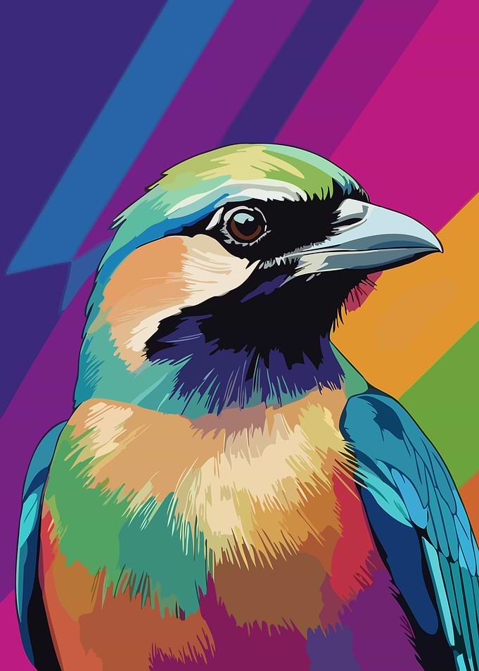 Colorful Jay Bird Portrait