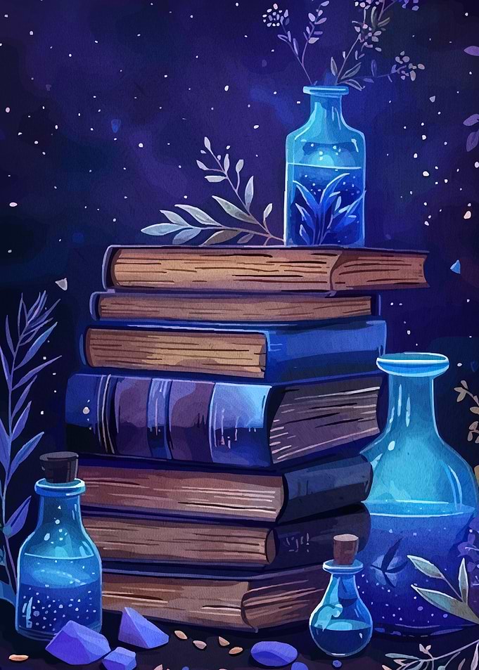 Books Potions Still Life