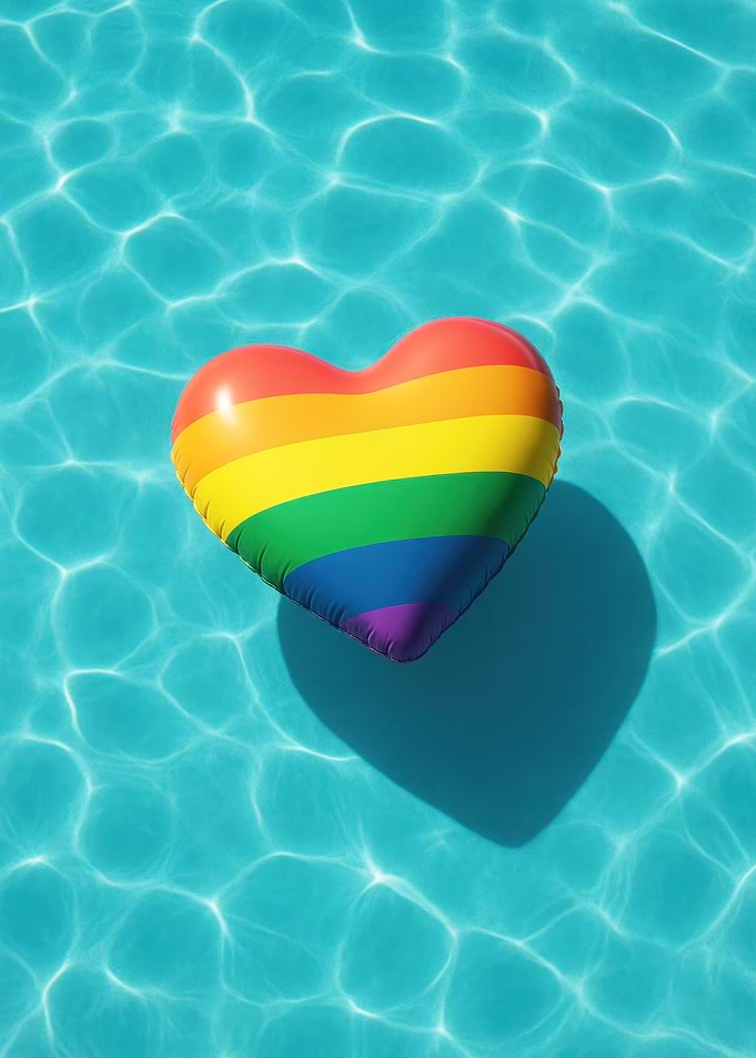 Rainbow Heart Pool Float Pride