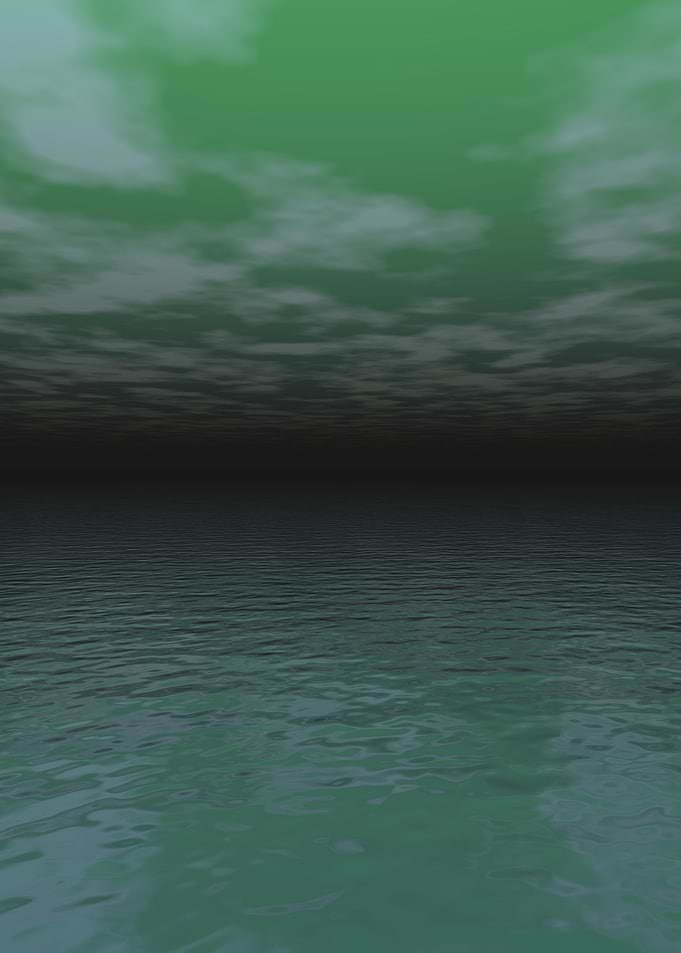 Green Water and Sky Landscape