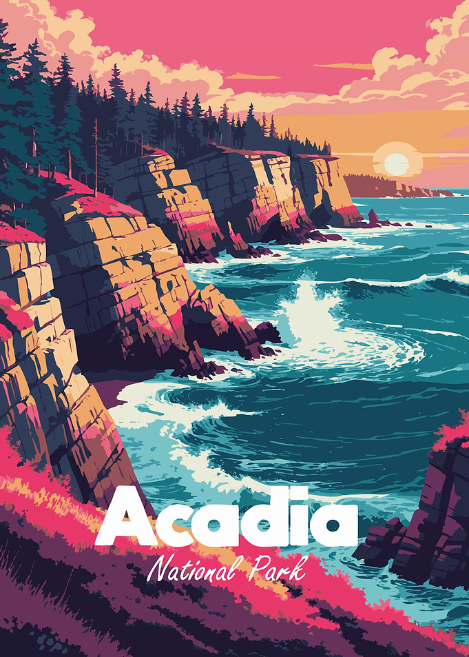 Acadia National Park Coastal Landscape Art