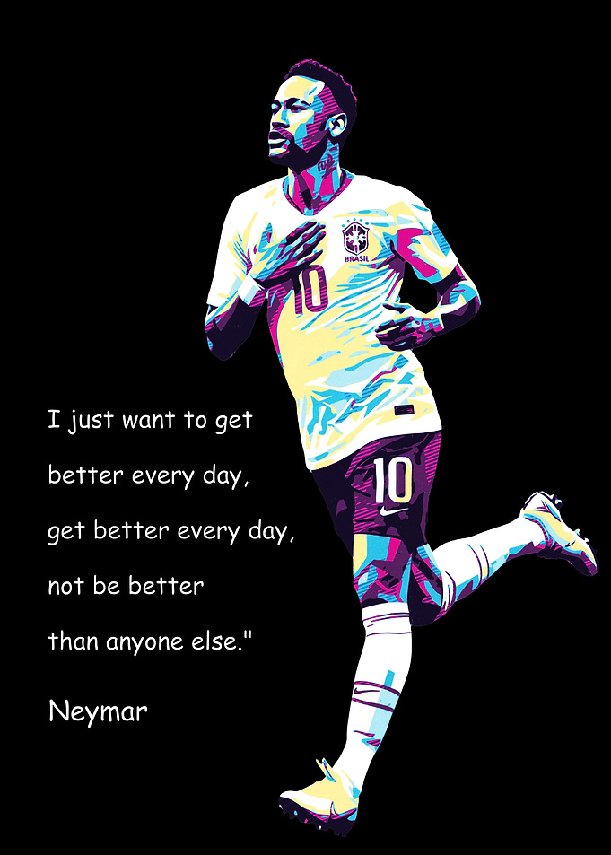 Neymar Soccer Player Pop Art Portrait