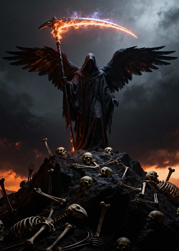 Grim Reaper with Flaming Scythe