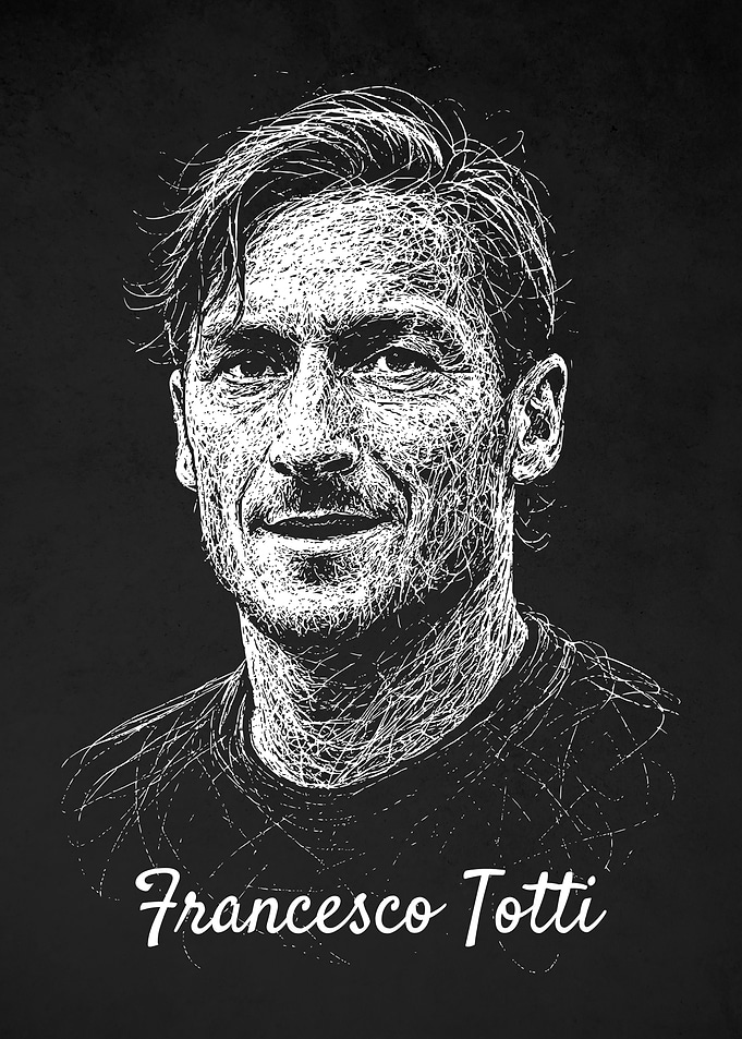 Francesco Totti Portrait Scribble Art