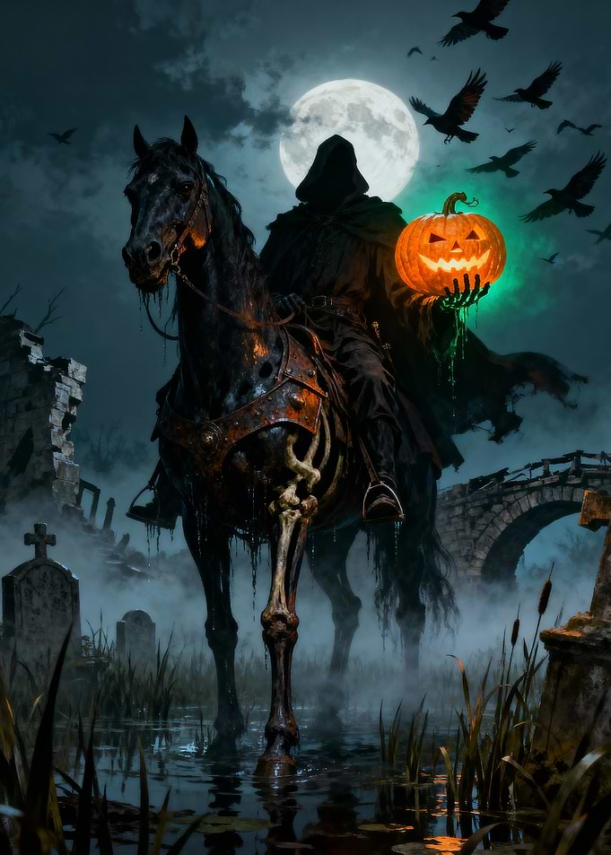 Headless Horseman with Jack-o'-Lantern