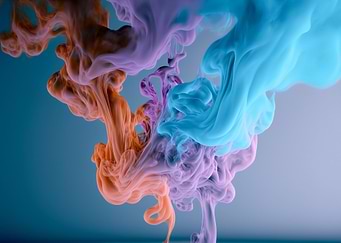 Abstract Colored Ink Cloud