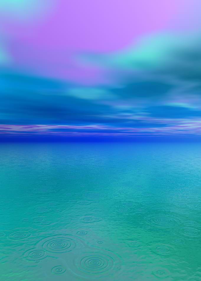 Calm Ocean with Rain Ripples