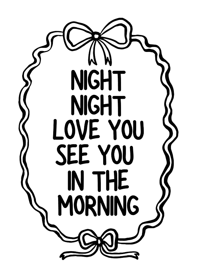 Night Night Love You Typography Art
