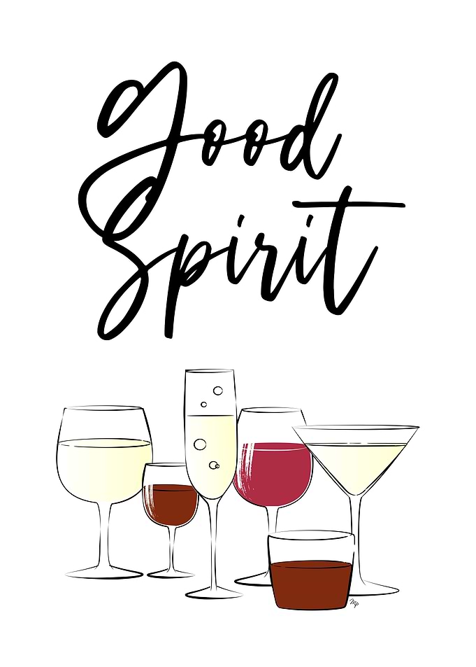 Good Spirit Wine Glasses Illustration