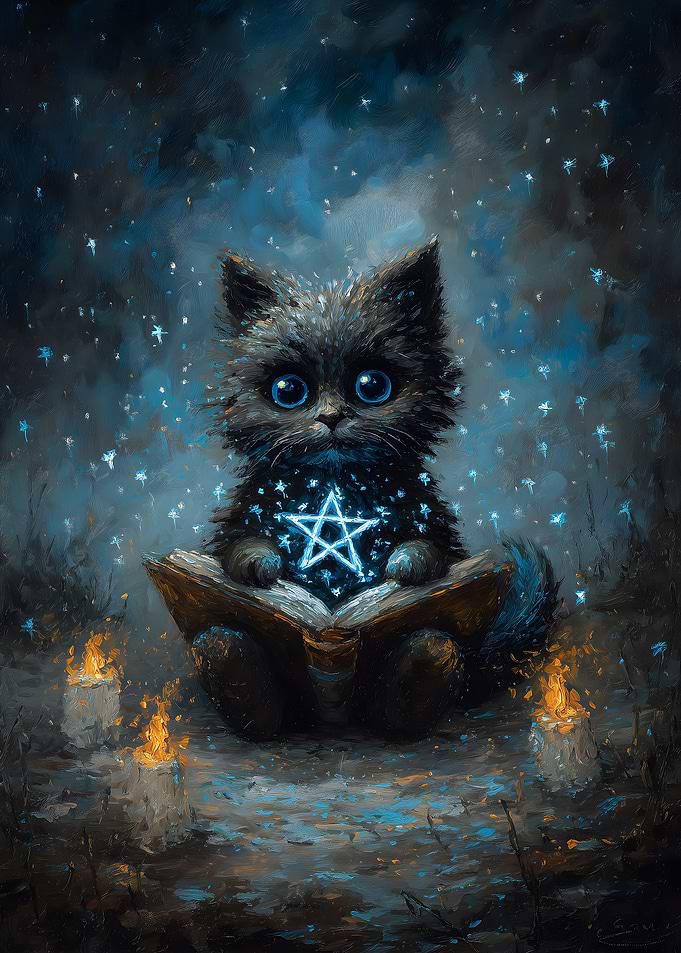 Mystical Cat Reading Spellbook