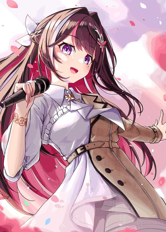 Anime Idol Singer with Microphone