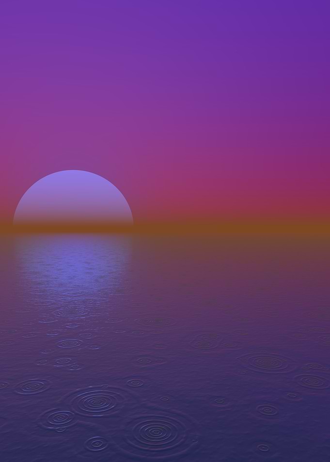 Purple Sunset Over Water