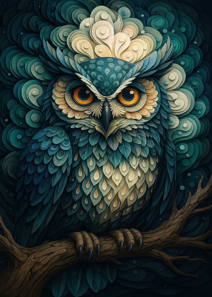 Stylized Owl Portrait