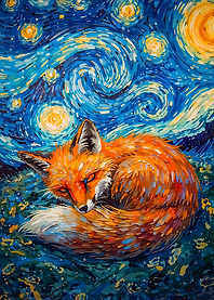 Sleeping Fox Starry Night