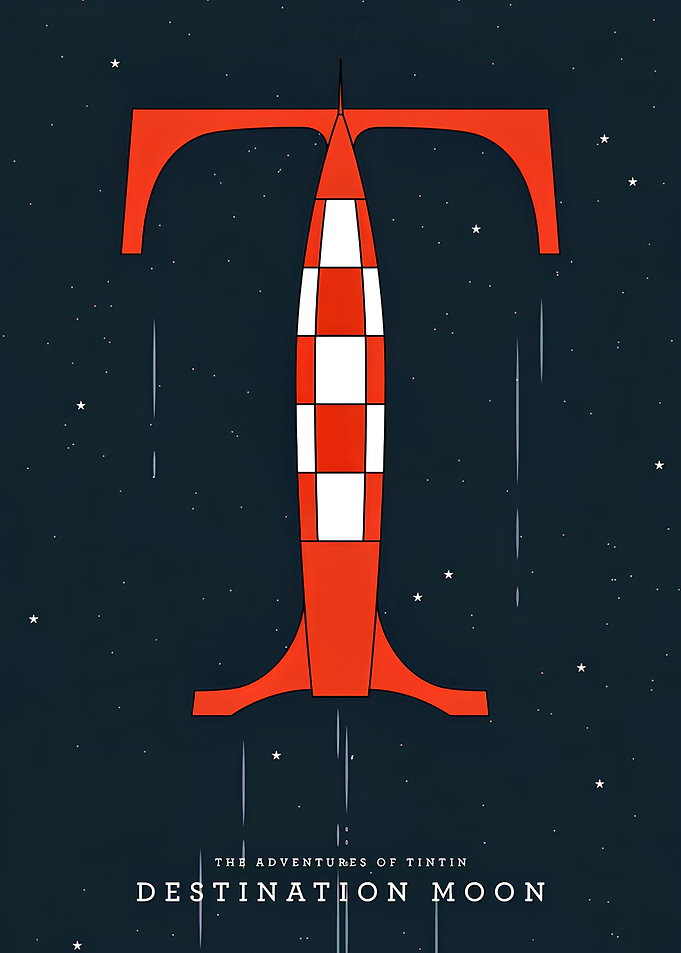 Tintin Destination Moon Minimalist