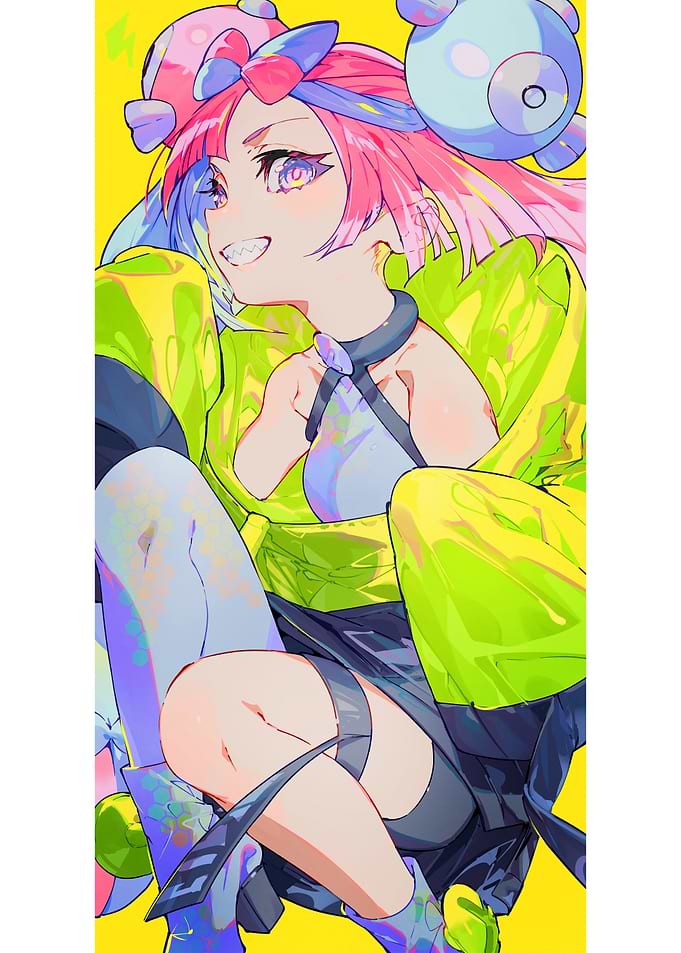 Anime Girl with Pink Hair and Outfit