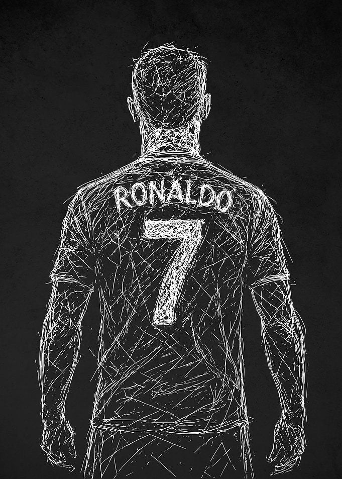 Cristiano Ronaldo No 7 Sketch Scribble Art