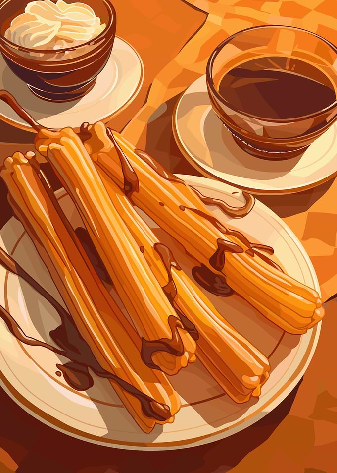 Churros with Chocolate and Cream