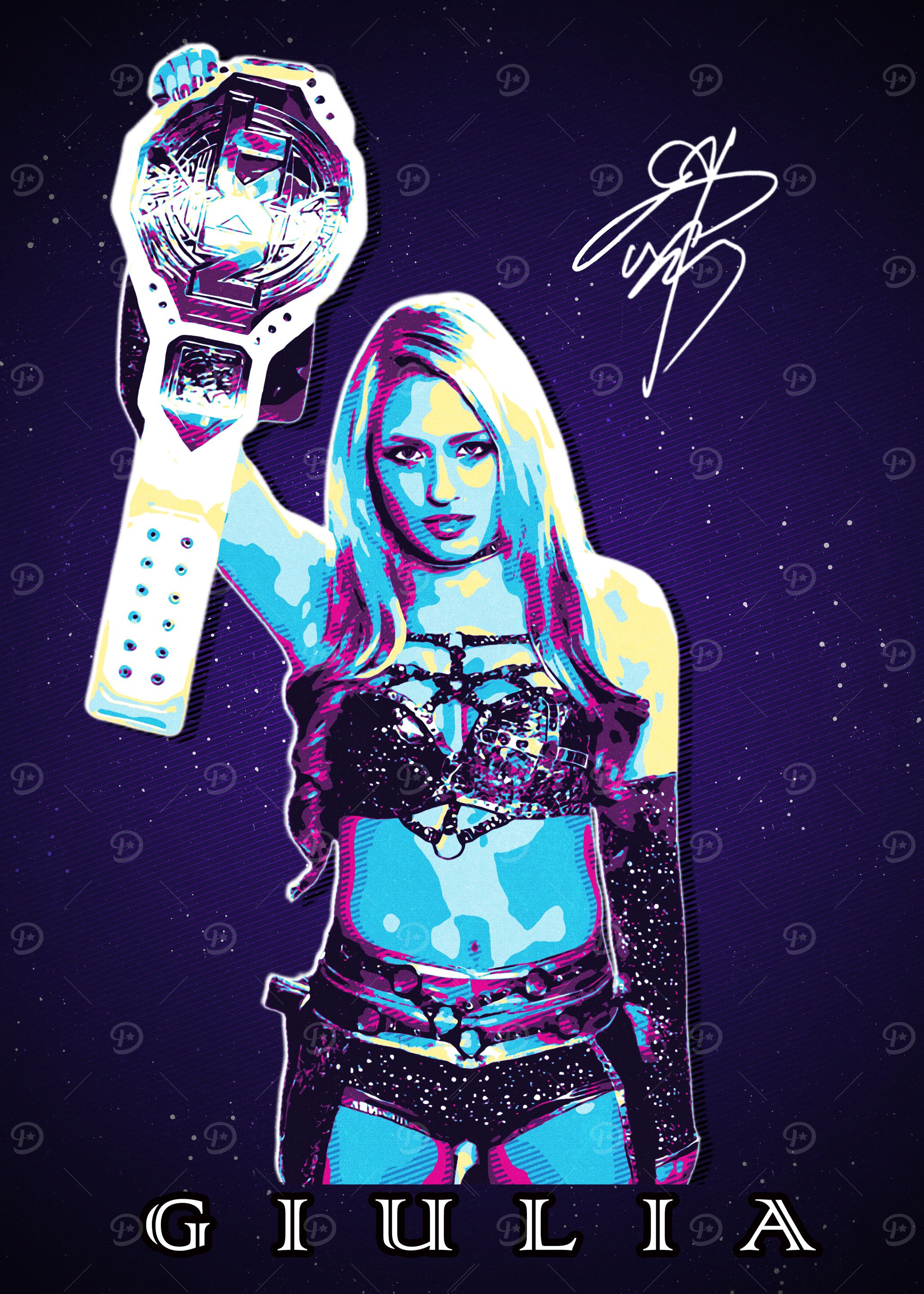 Giulia Wrestling Champion Pop Art