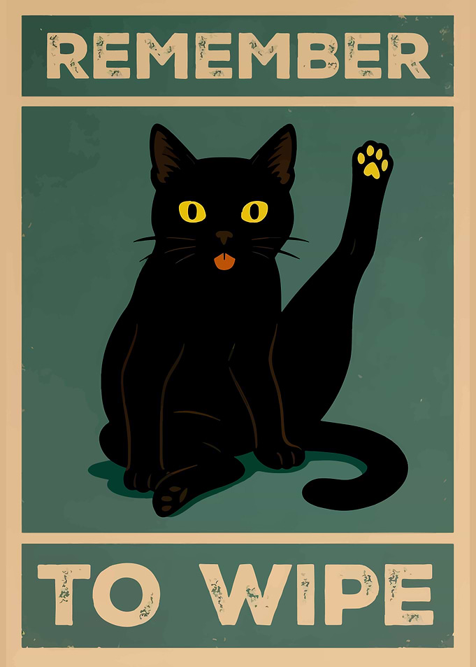 Remember to Wipe Cat Poster