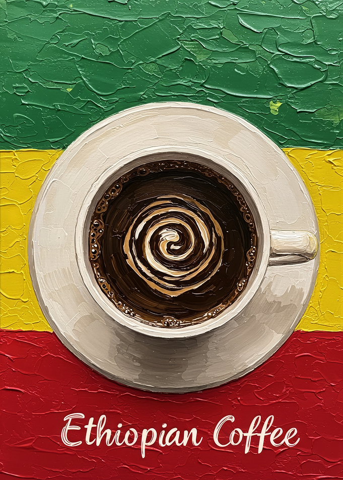 Ethiopian Coffee Cup Painting