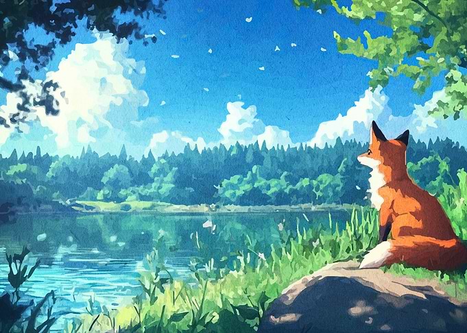 Fox by the Lake