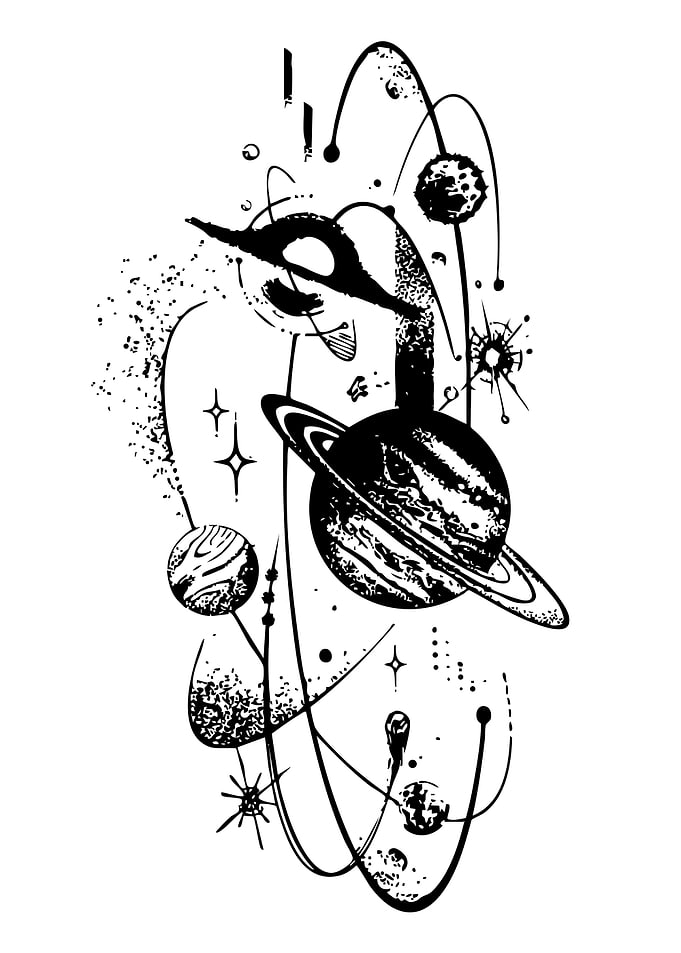 Abstract Black and White Space Art