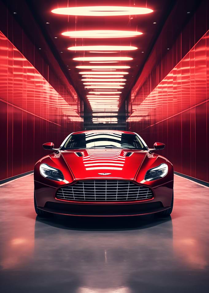 Red Aston Martin in Tunnel