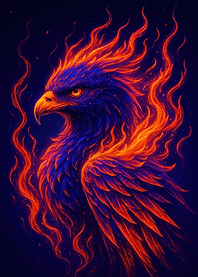 Fiery Blue Phoenix