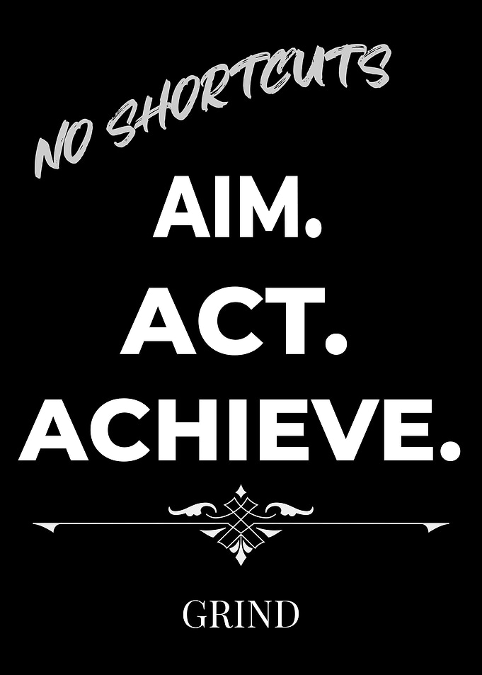 Aim, Act, Achieve: Motivational Poster