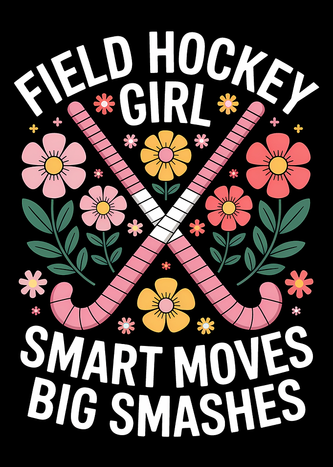 Field Hockey Girl Floral Design