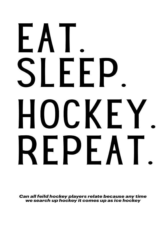 Eat Sleep Hockey Repeat Text Art