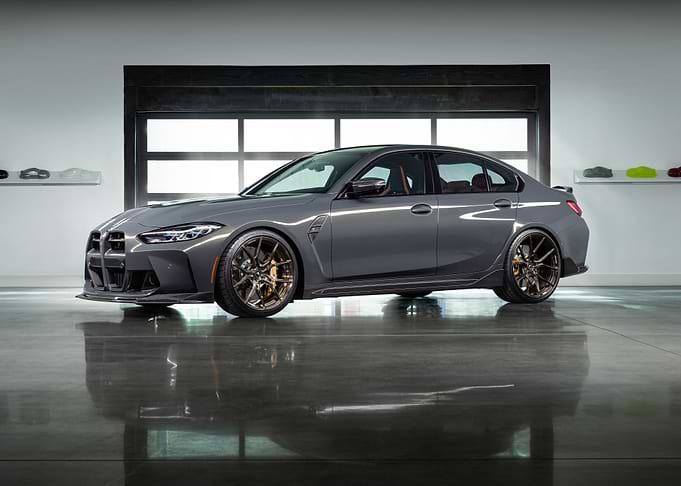 Gray BMW M3 Sedan in Garage
